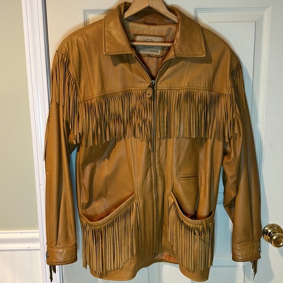 Vintage Leather Deerskin Jacket with Fringe Trim by Georgetown